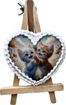 Coeur en pain d'épices avec chats (1 pc)