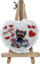 Gingerbread Heart with a dog in the car For You (1 pc.)