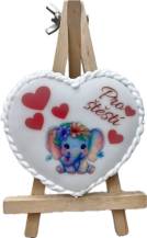 Gingerbread Heart with an elephant For luck (1 pc.)