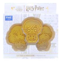 Emporte-pièces PME Harry Potter avec empreinte Harry, Ron et Hermione (3 pcs)