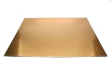 Podložka pod dort zlatá hrubá rovná čtverec 30 x 30 cm (1 ks)