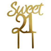 Behelyezhető műanyag dekoráció Sweet 21 pink